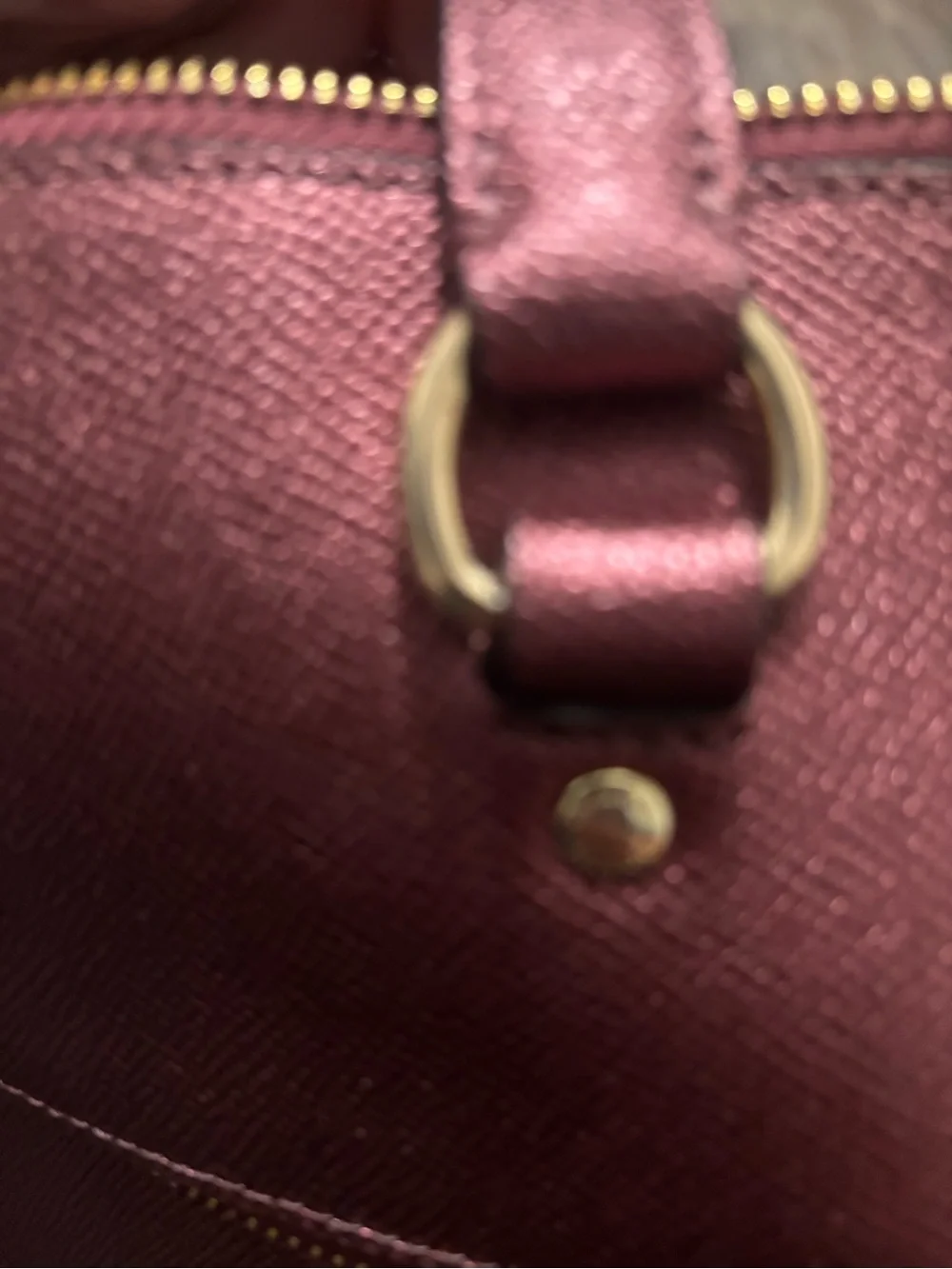Coach Metallic Burgundy Zip-Front Tote